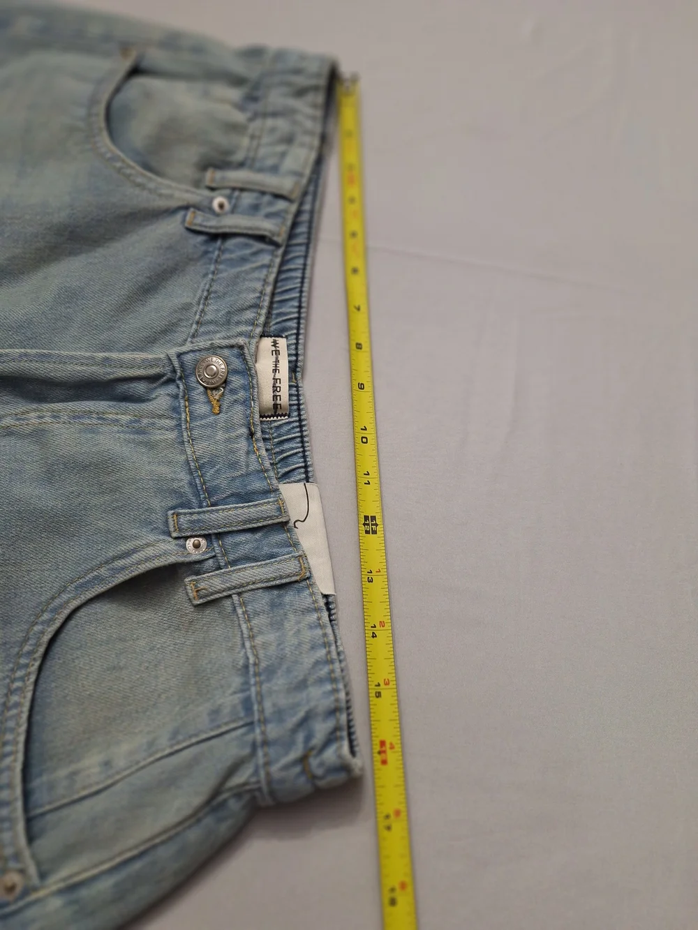 We The Free Curvy Back To Basics Light Blue Long Denim Shorts
